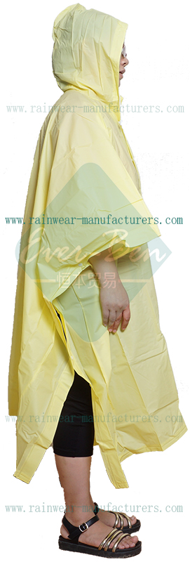 Yellow EVA poncho rain gear supplier